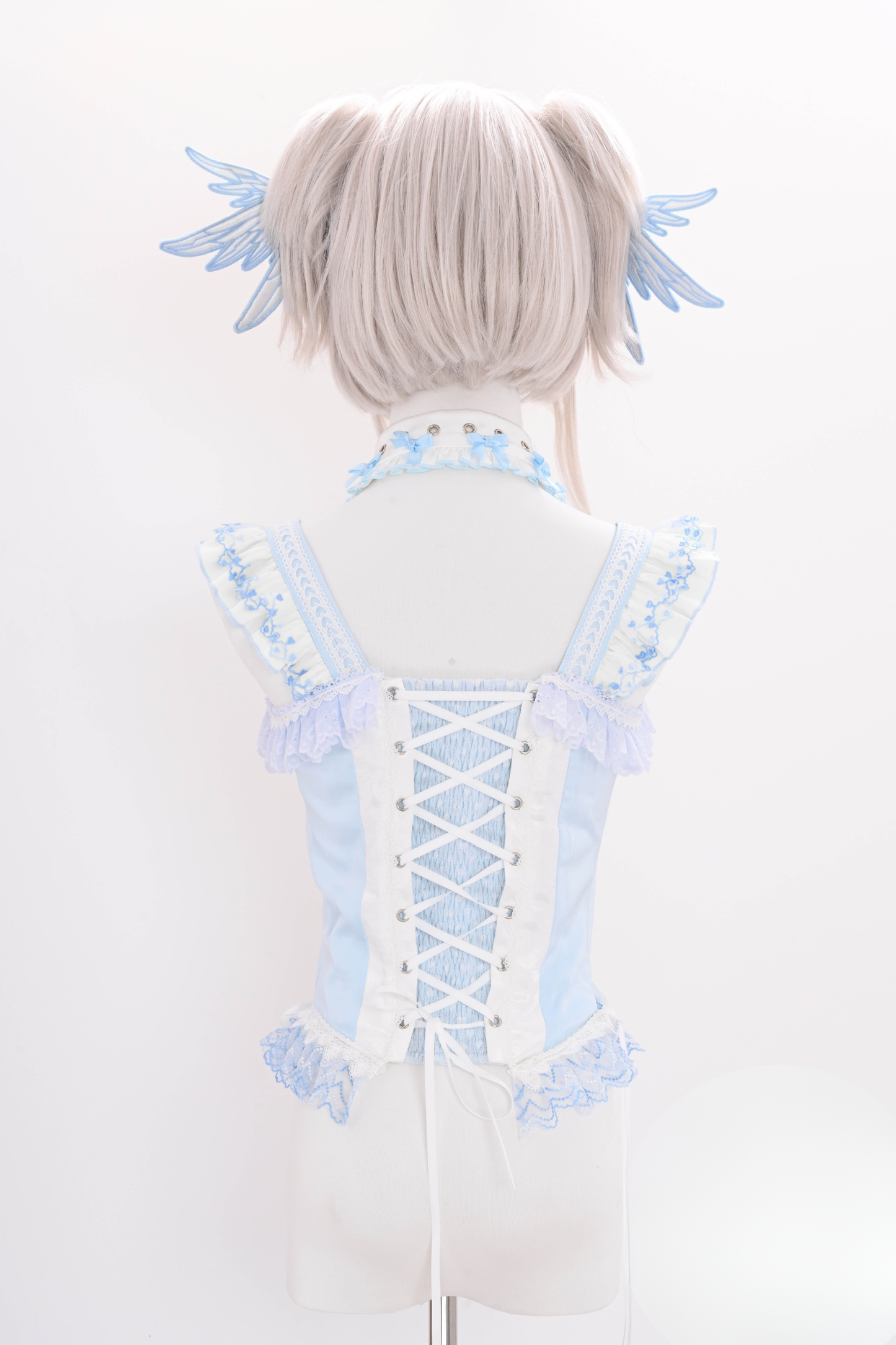 水色天使系列上衣+裙子+衬衫领+袖子+帽子+夹子