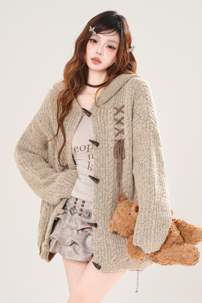 Y2Kバニーフーデッドセーター