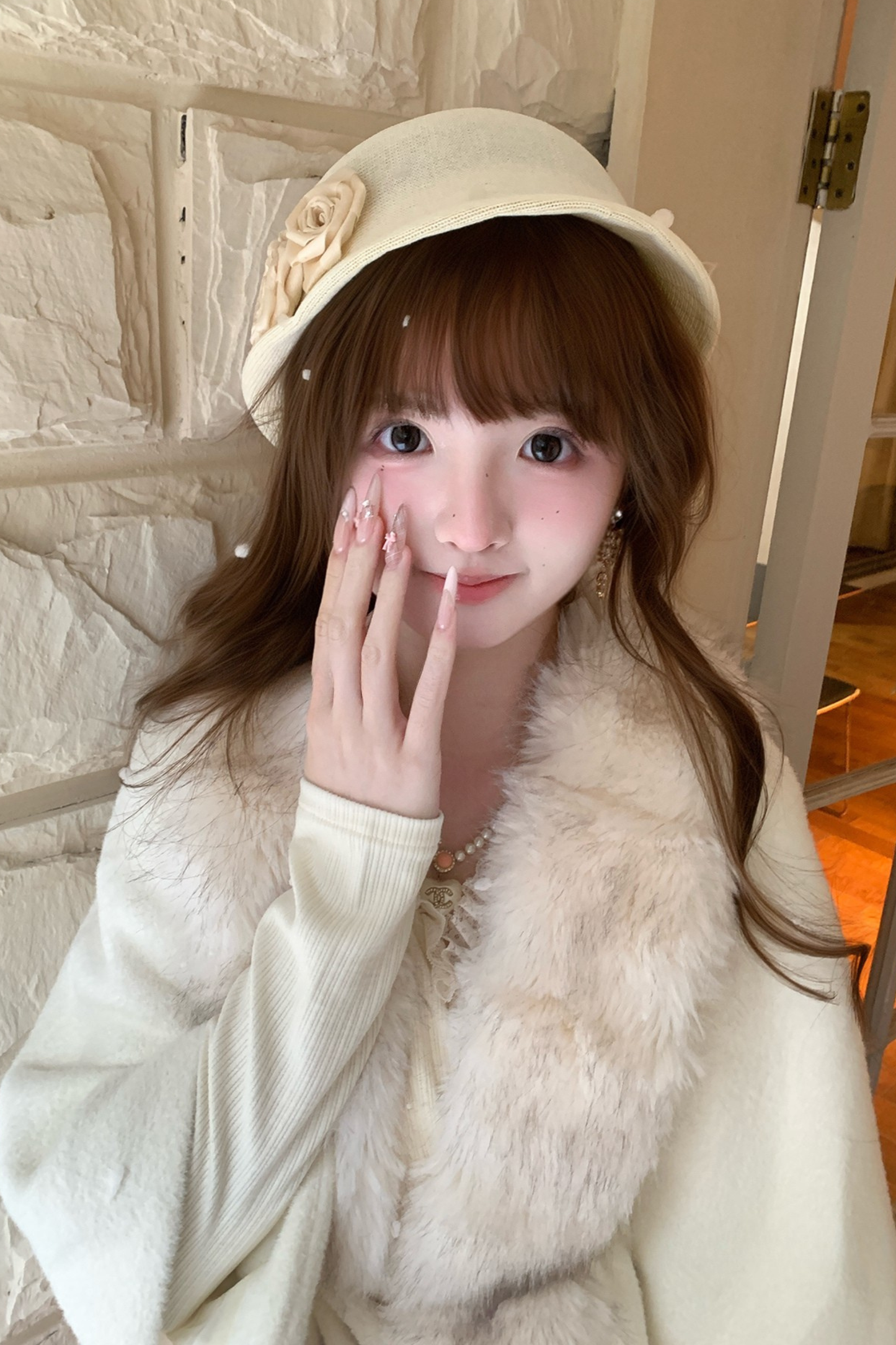 ミルキーファーカラーケープコート