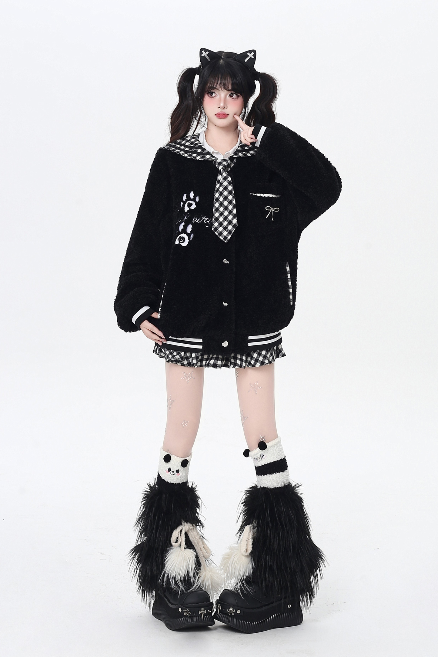 パッチワークラムモードジャケット