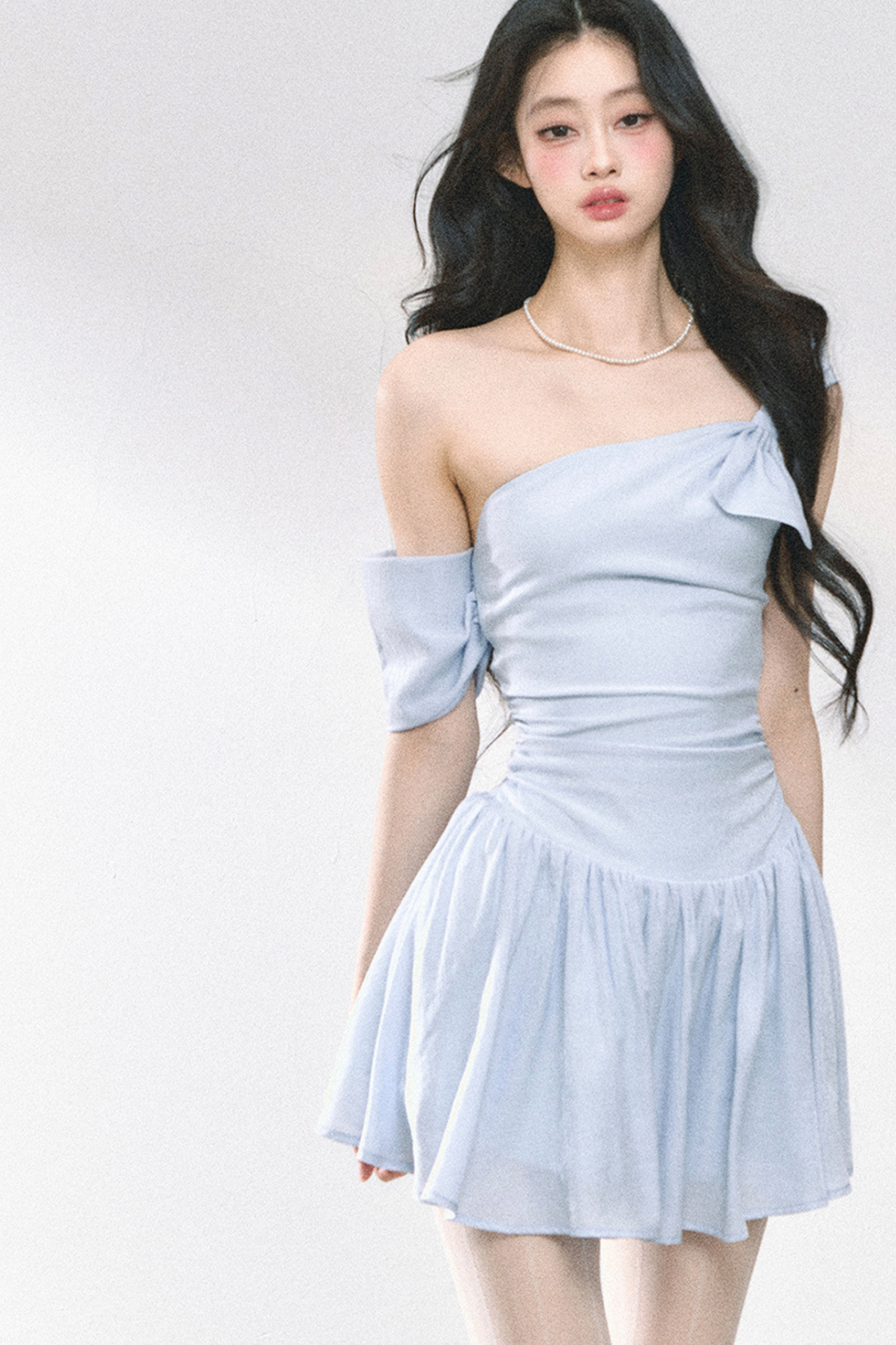 Sweet girly off-the-shoulder dress