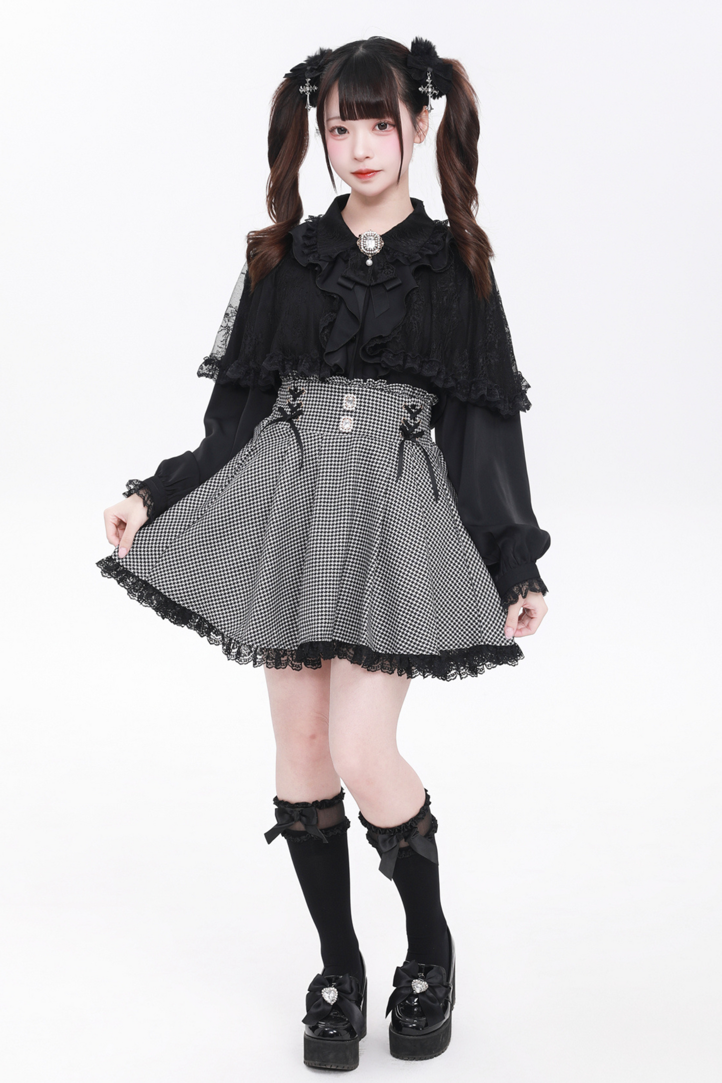 Stone Buckle Straps Skirt