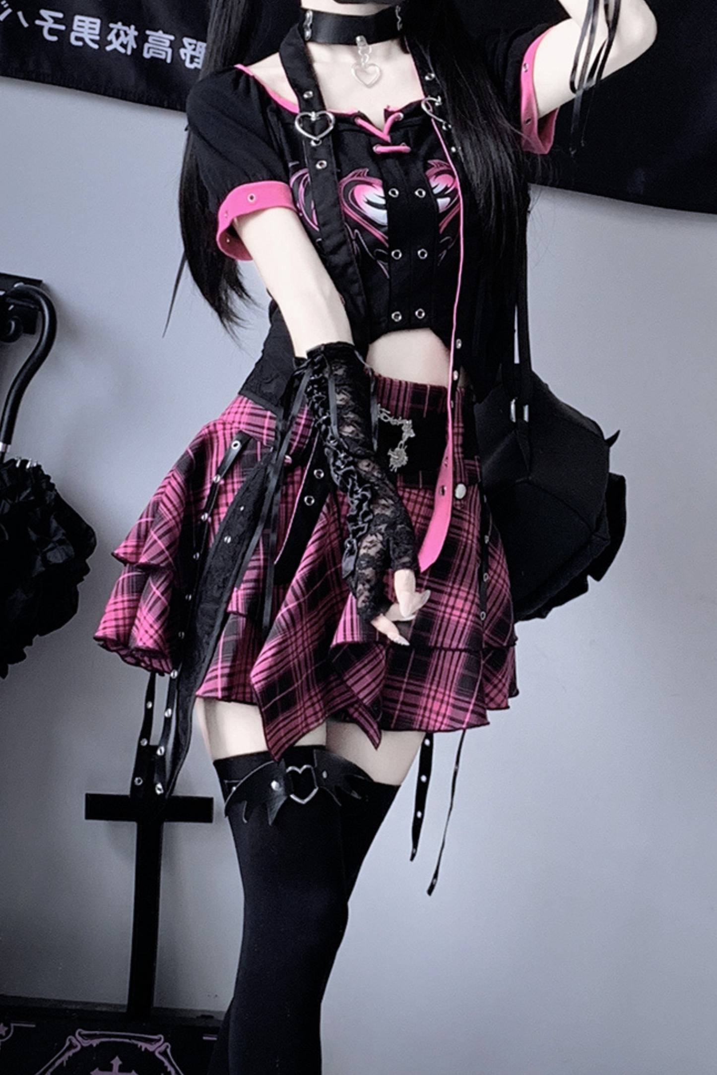 Subculture Rock Top + Check Skirt