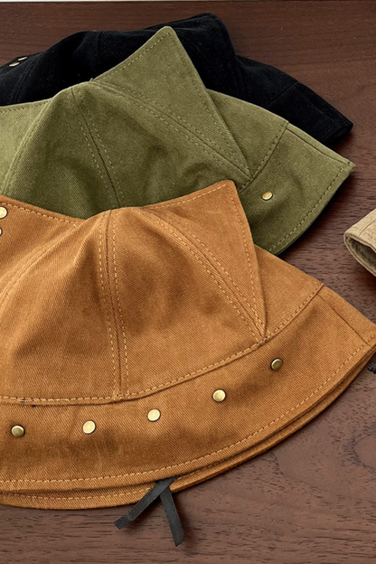 Studded Cat Ear Bucket Hat