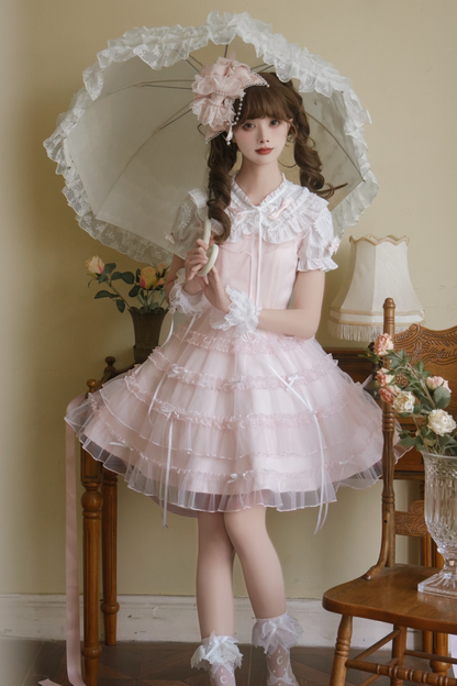 스위트 걸 인형 칼라 로리타 탑 + 스커트