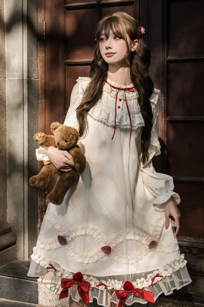 Strawberry Cream Doll Lolita Dress + Strawberry Ribbon