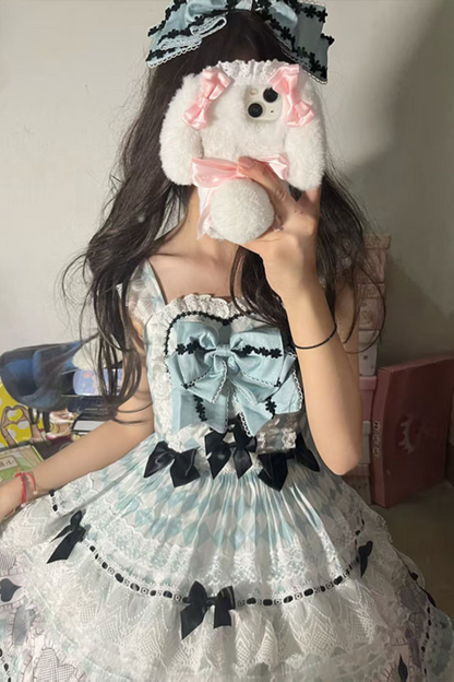 Mint Sweet Suspender Dress + Catsuit + Big Ribbon