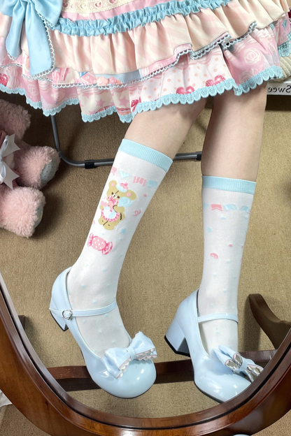 Sweet Lolita Bear Print Socks