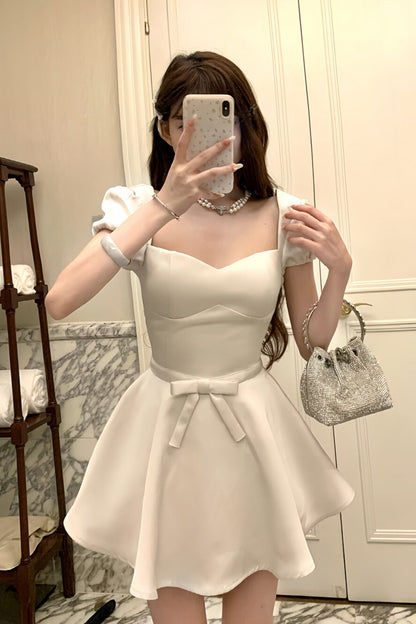 Satin Backless Bow Dress