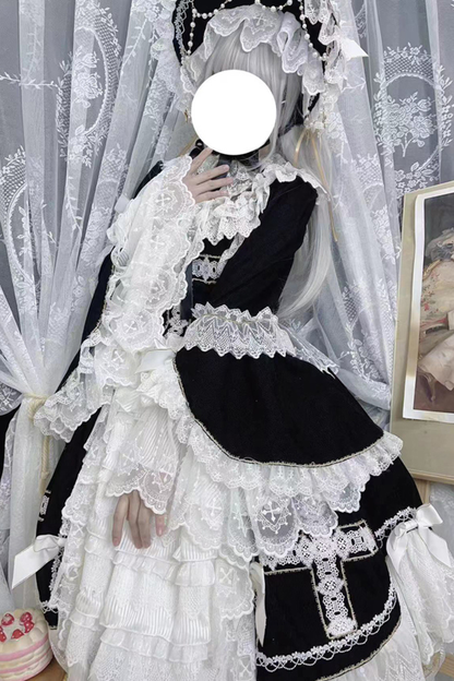 ゴシックドールレースドレス+ボンネット