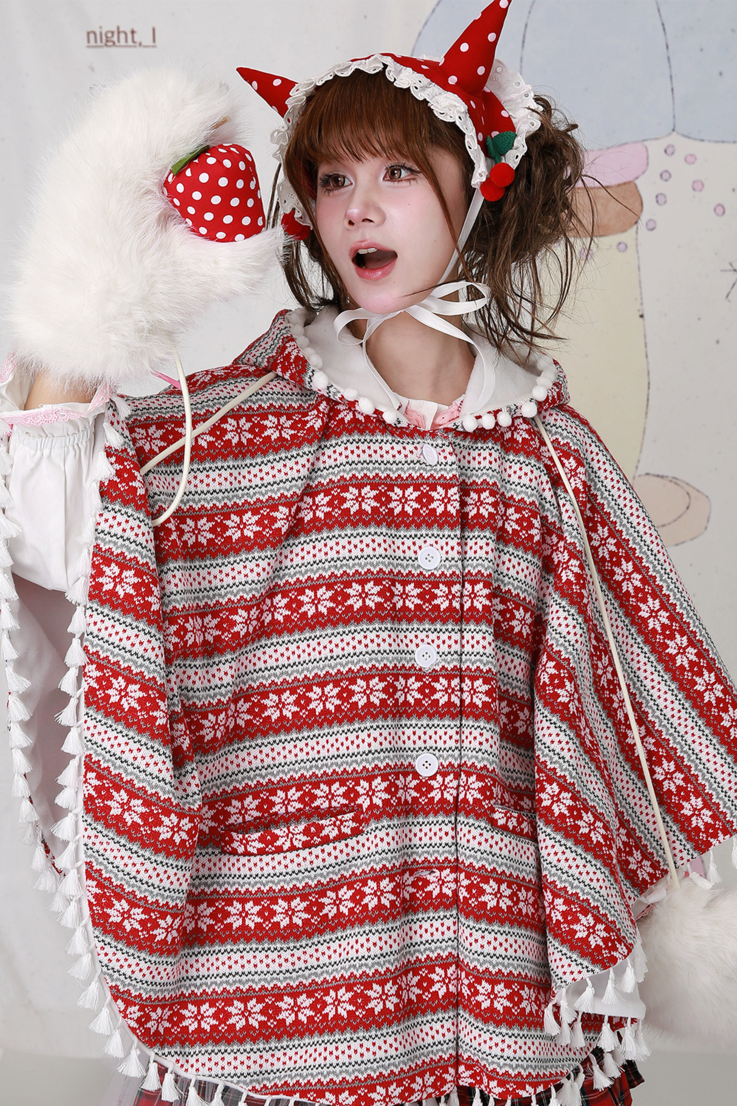 レトロガールルーズマント