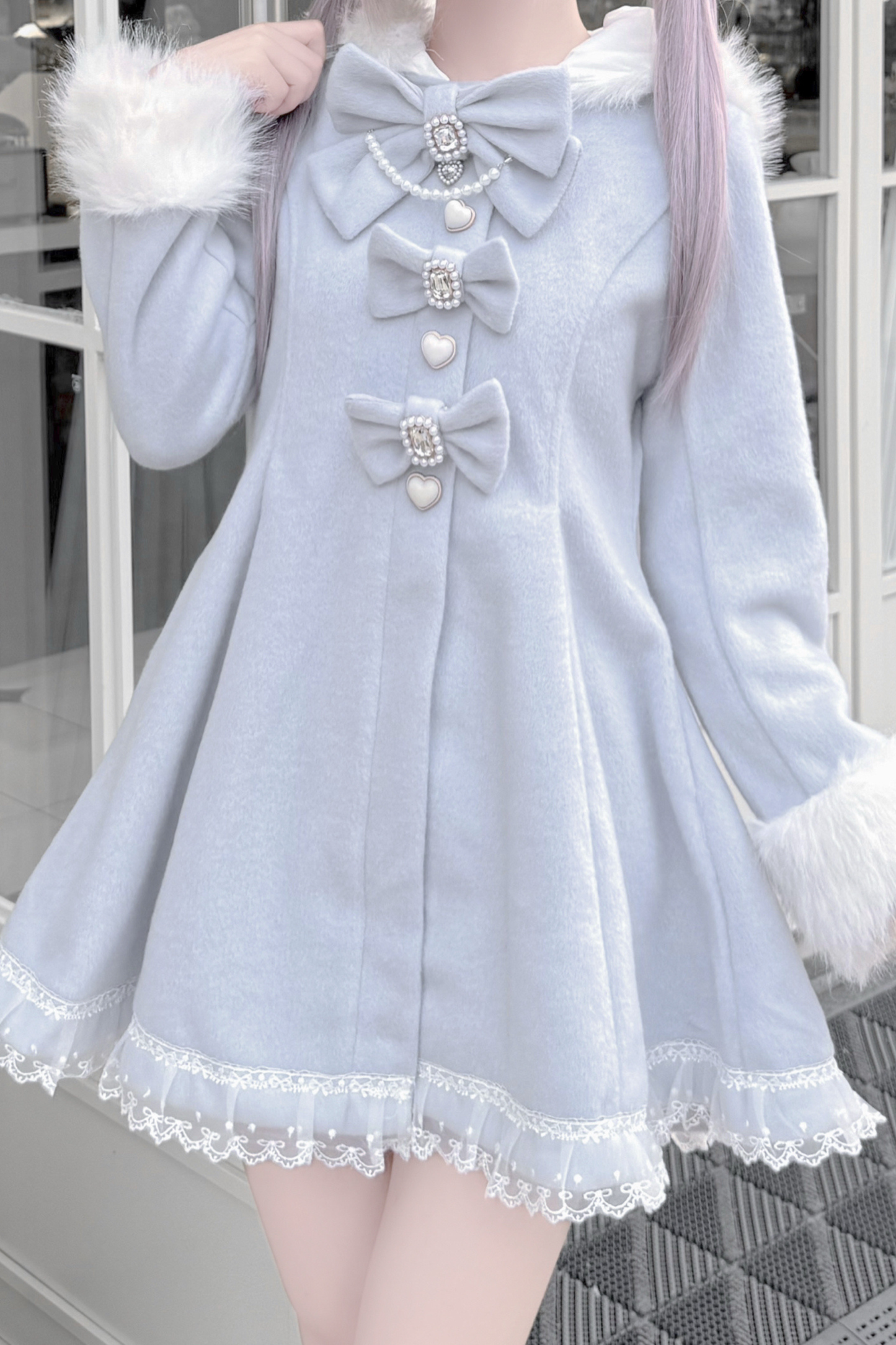 うさ耳ファーフードドールコート