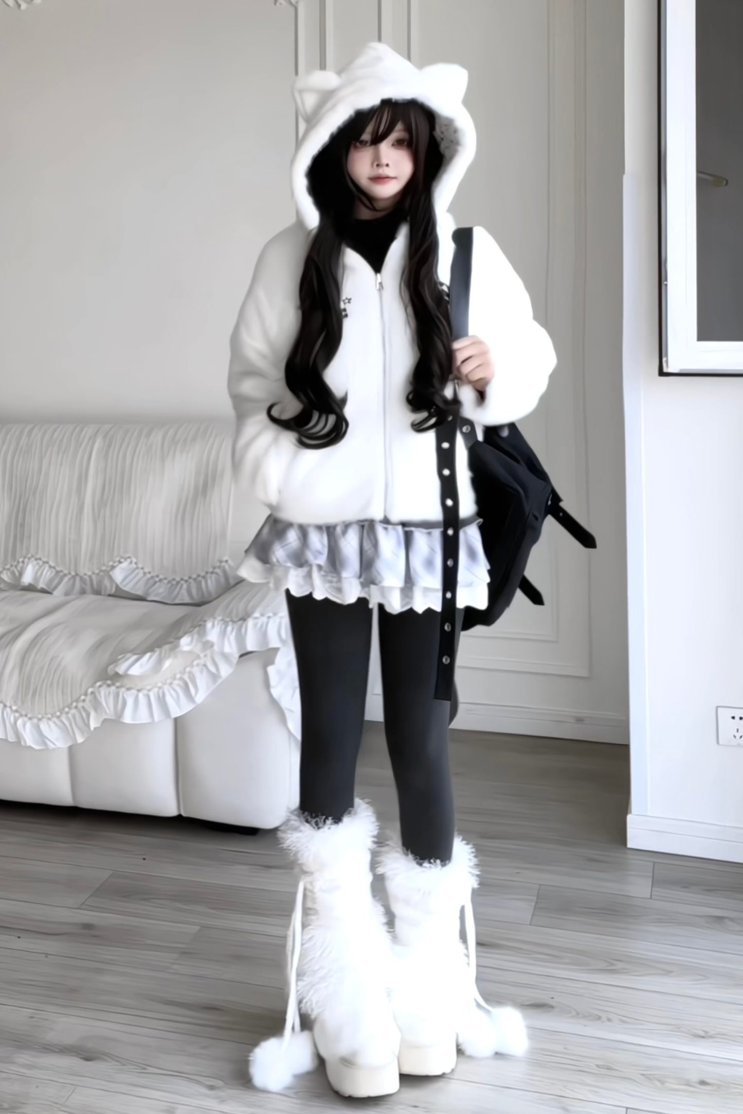 ファーベアフードリバーシブルジャケット