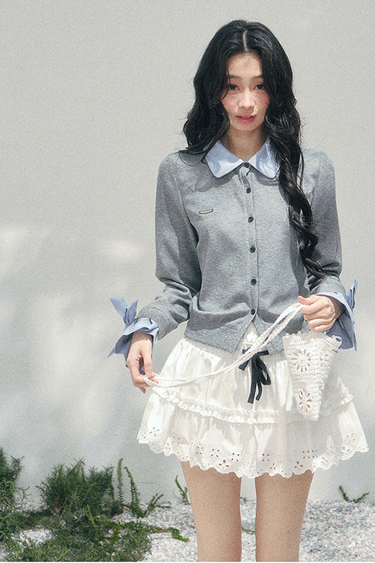 フレンチフェイクツーピースポロセーター