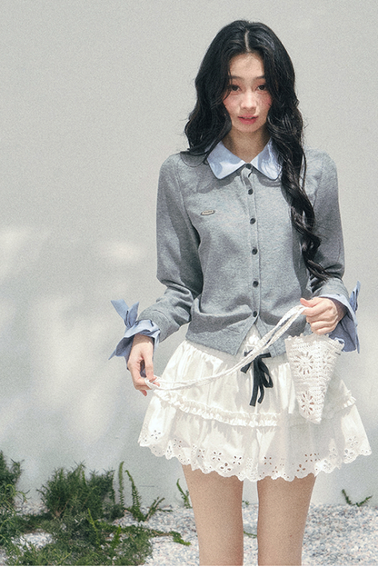 フレンチフェイクツーピースポロセーター