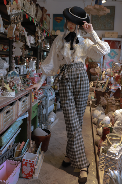 レトロシックモダンワイドレッグパンツ