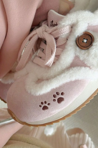 Sheep Puff Plush Running Shoes