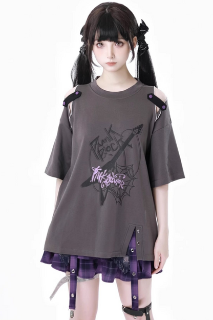 ナイトスケータースカート+ダークトップス