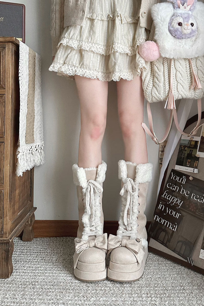 リボンロリータスノーブーツ