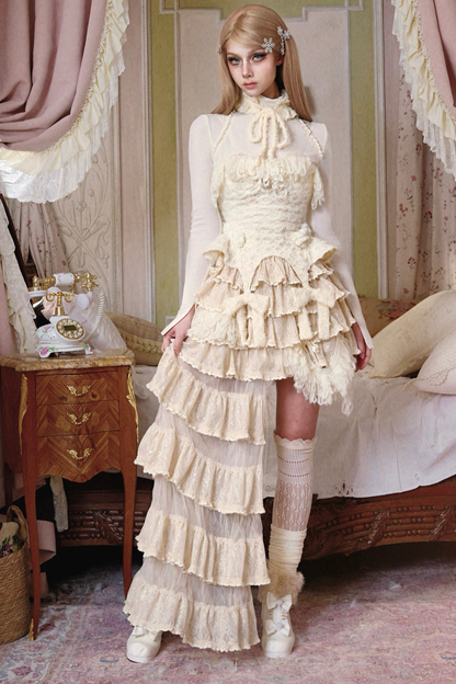 タイトピュアタートルネックトップス+ファーハット