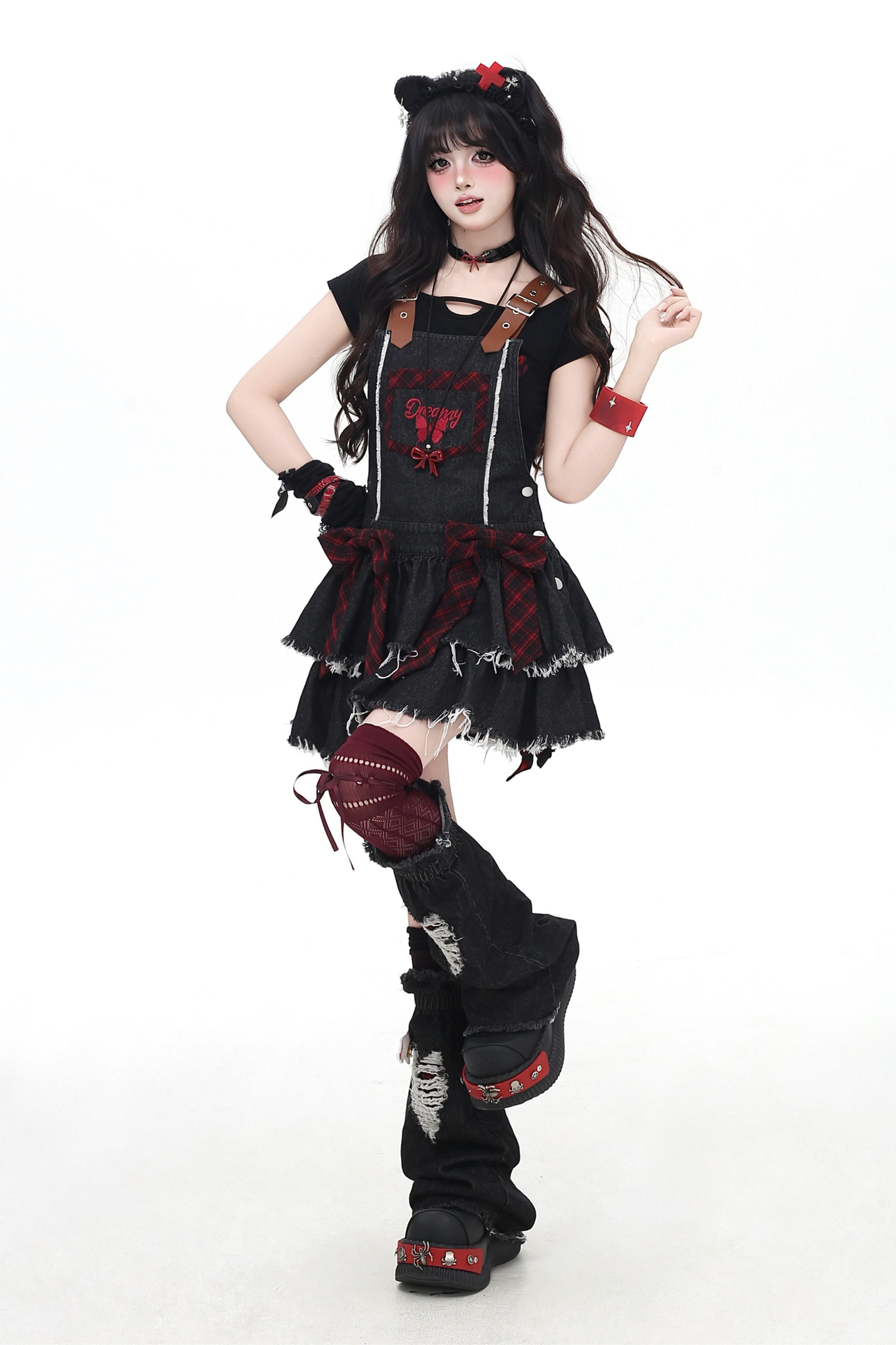 Sweet Cool Ribbon Denim Skirt