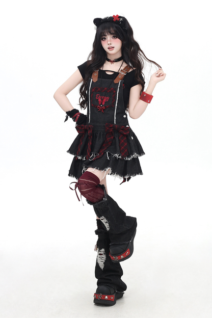 Sweet Cool Ribbon Denim Skirt