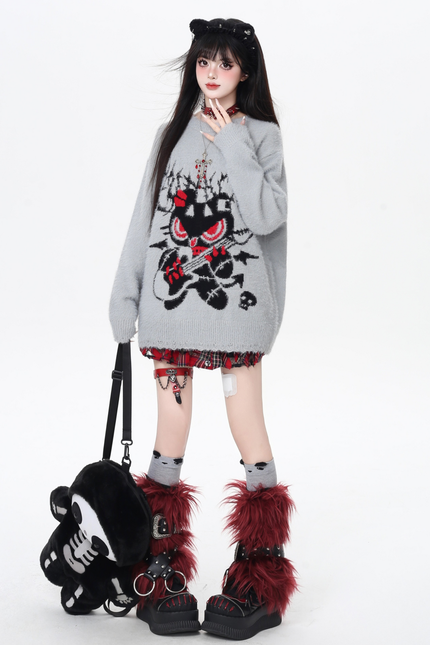 ロックベアルーズクルーネックトップス