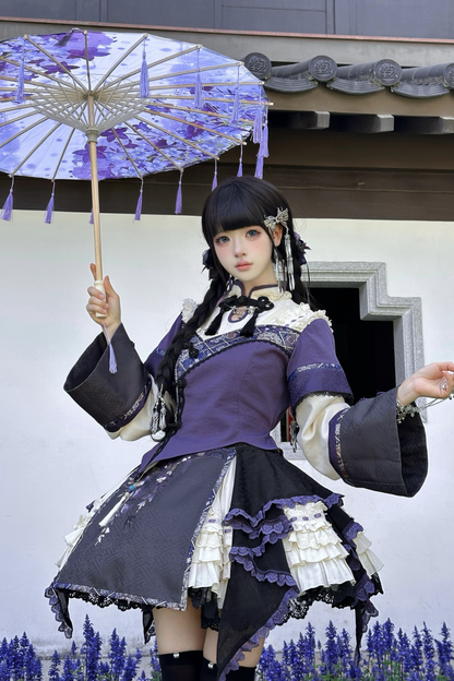 China Style Girl Lolita Top + Skirt + Catsuit + Clips