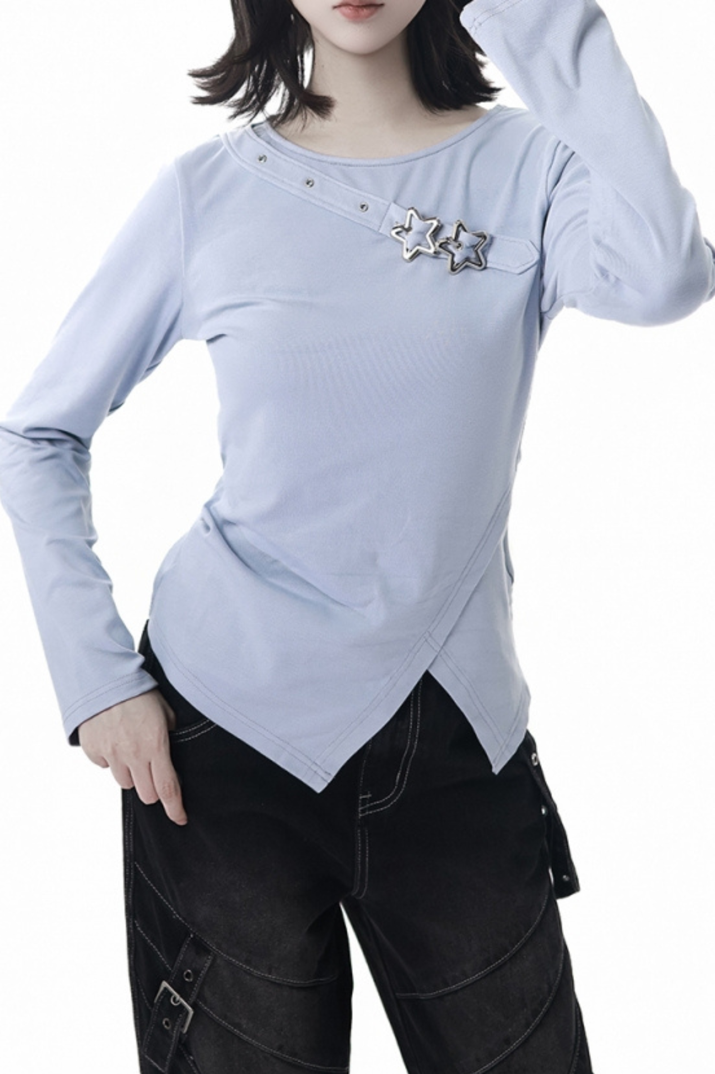 スリットロングスリーブトップス