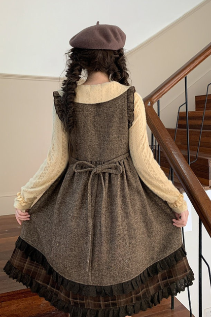 レトロチェックドレス+レトロドールトップス