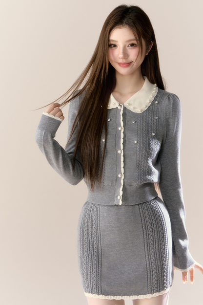 スイートアイランドドールカーディガン+タイトスカート