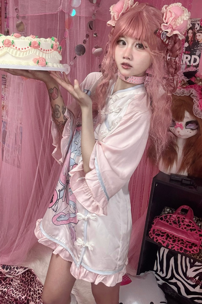 夢愛天使サブカルチャイナTシャツ+ショートパンツ