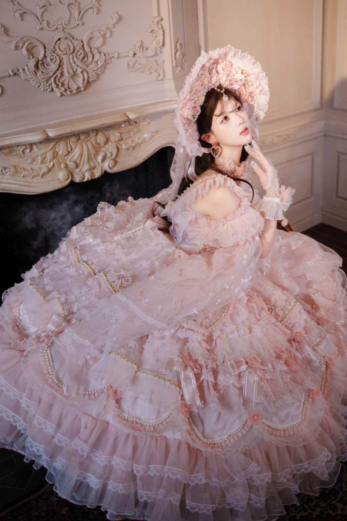 スイートフラワーゴージャスティーパーティーミディアムロリータドレス