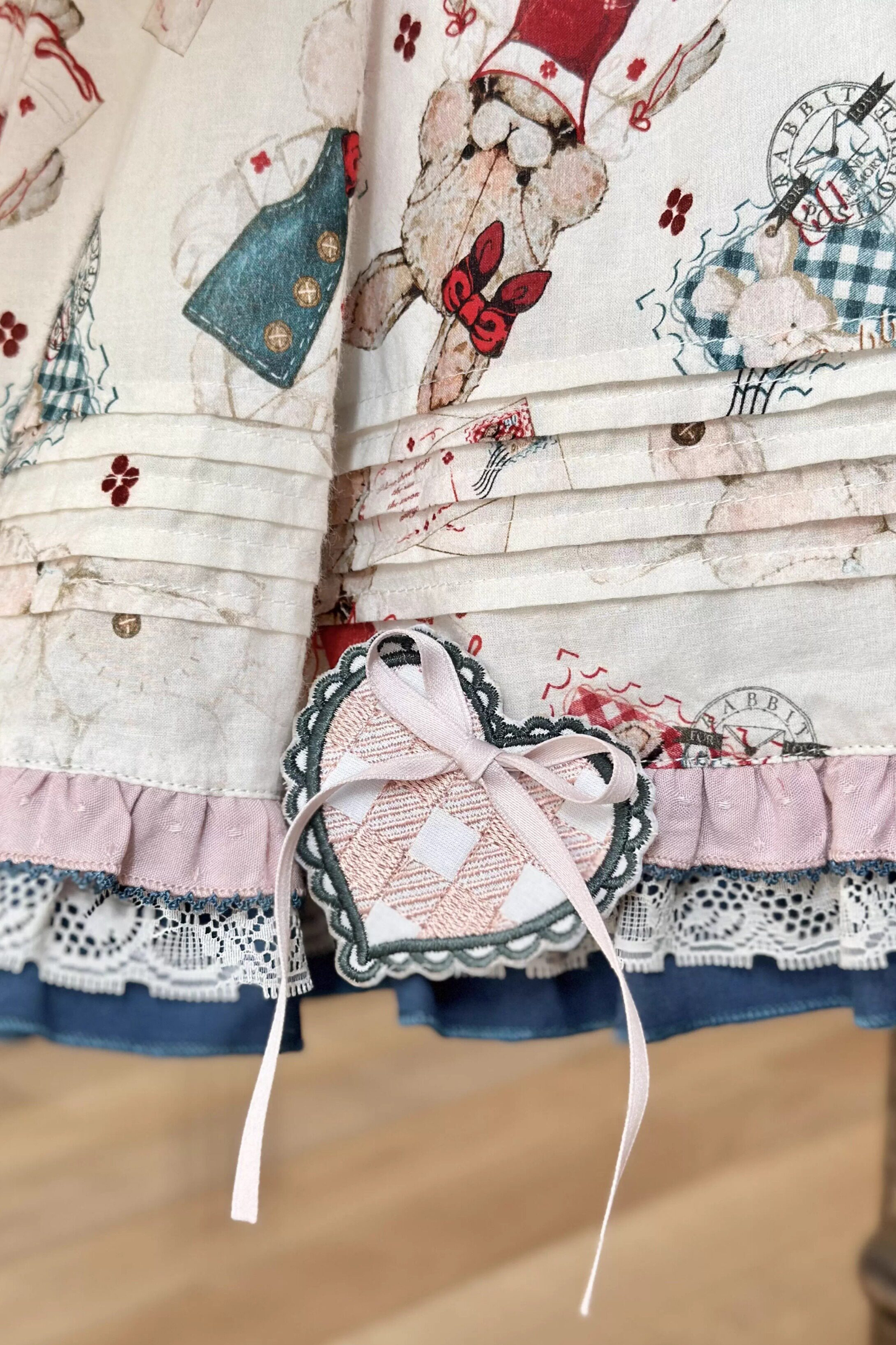 Retro Bear Puff Sleeve Dress + Sleeveless Dress