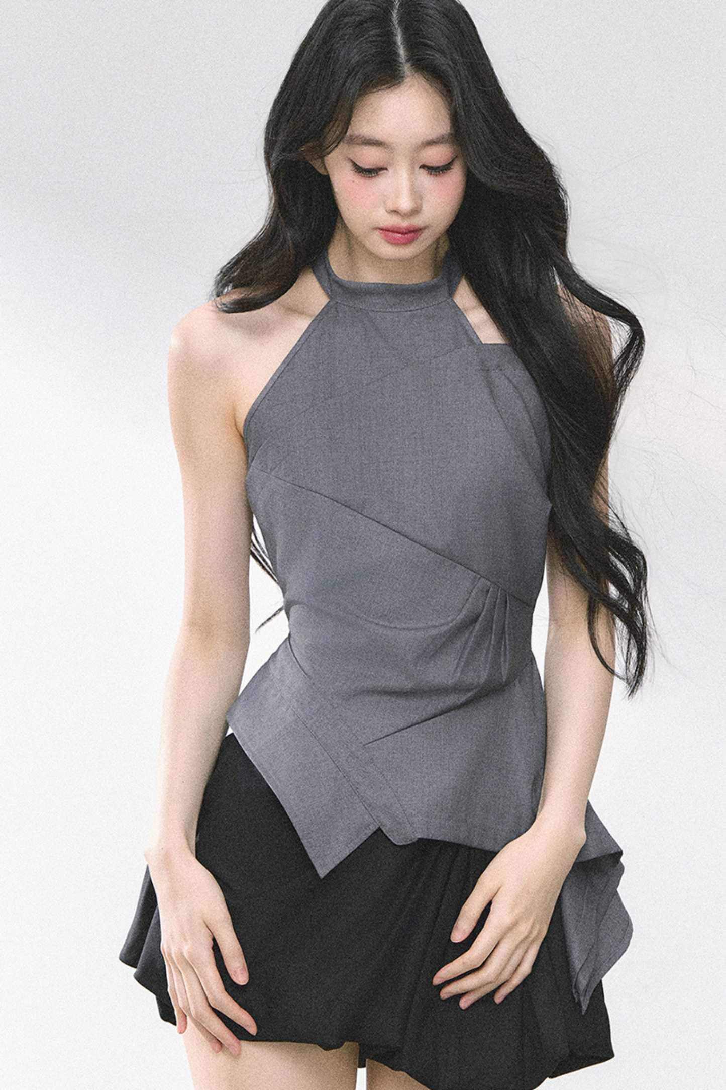 フレンチホットティーホルターネックトップス