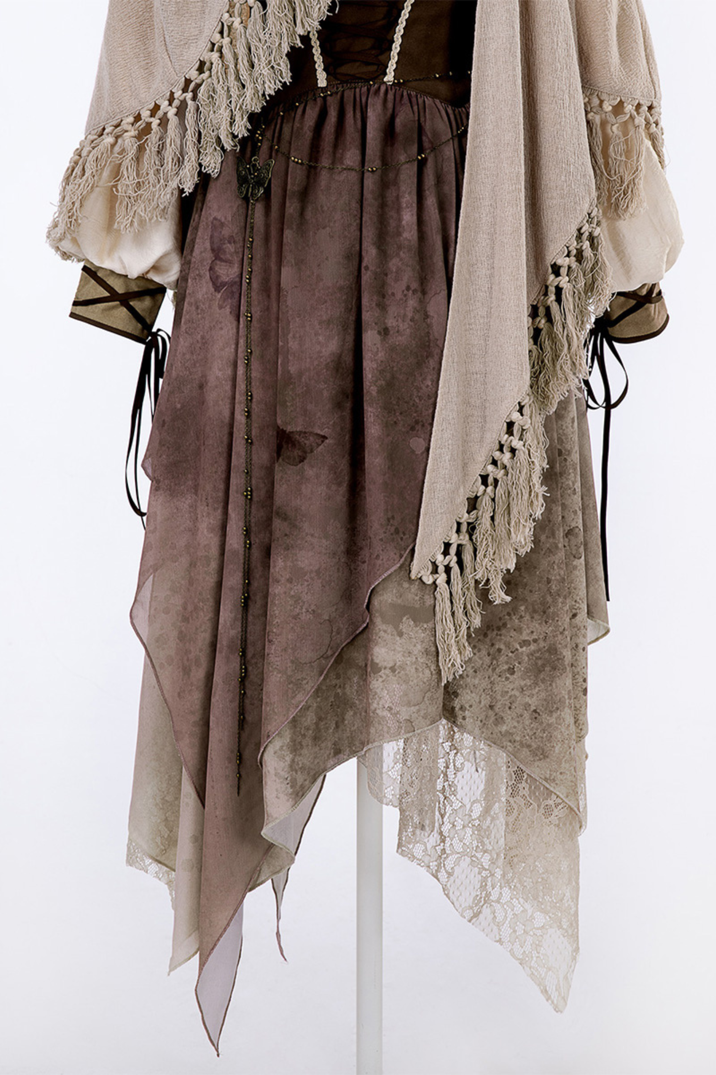 サンセット民族フードケープ+サスペンダースカート+トップス