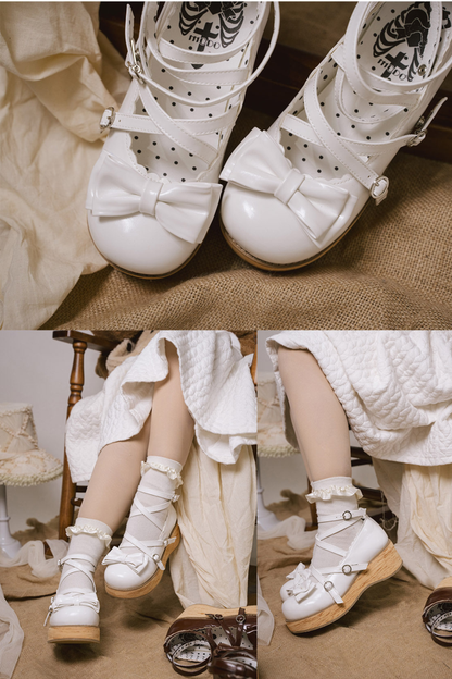 リボンフラットロリータシューズ