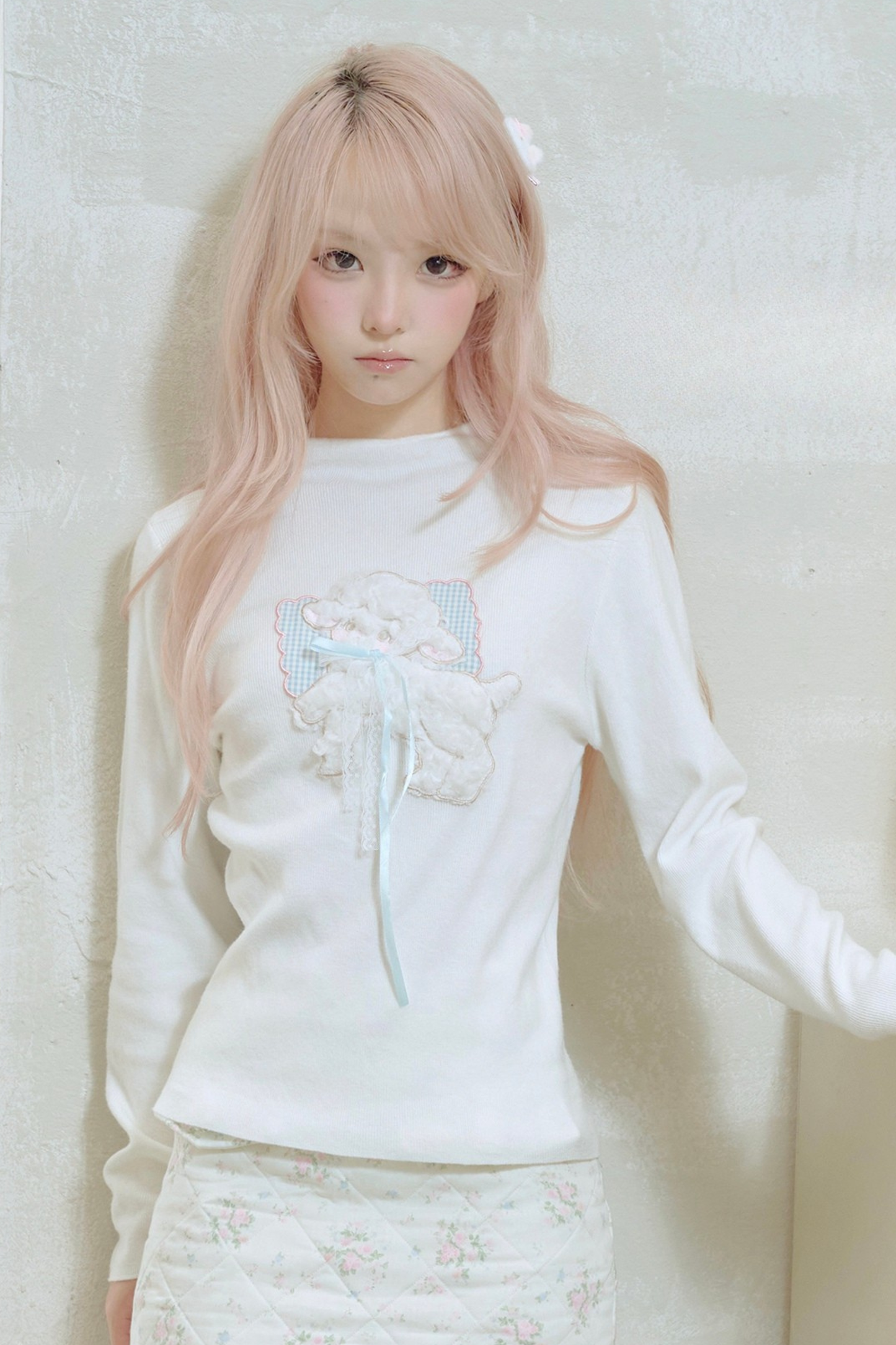 Sweet Lamb Ribbon Tight Top