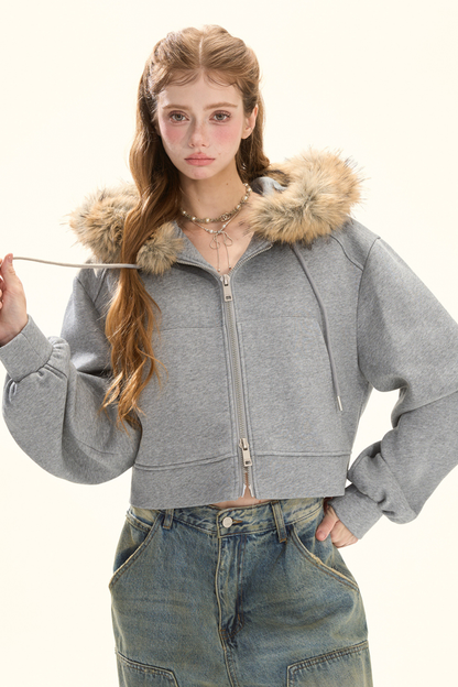 ファーフーデッドダウンジャケット