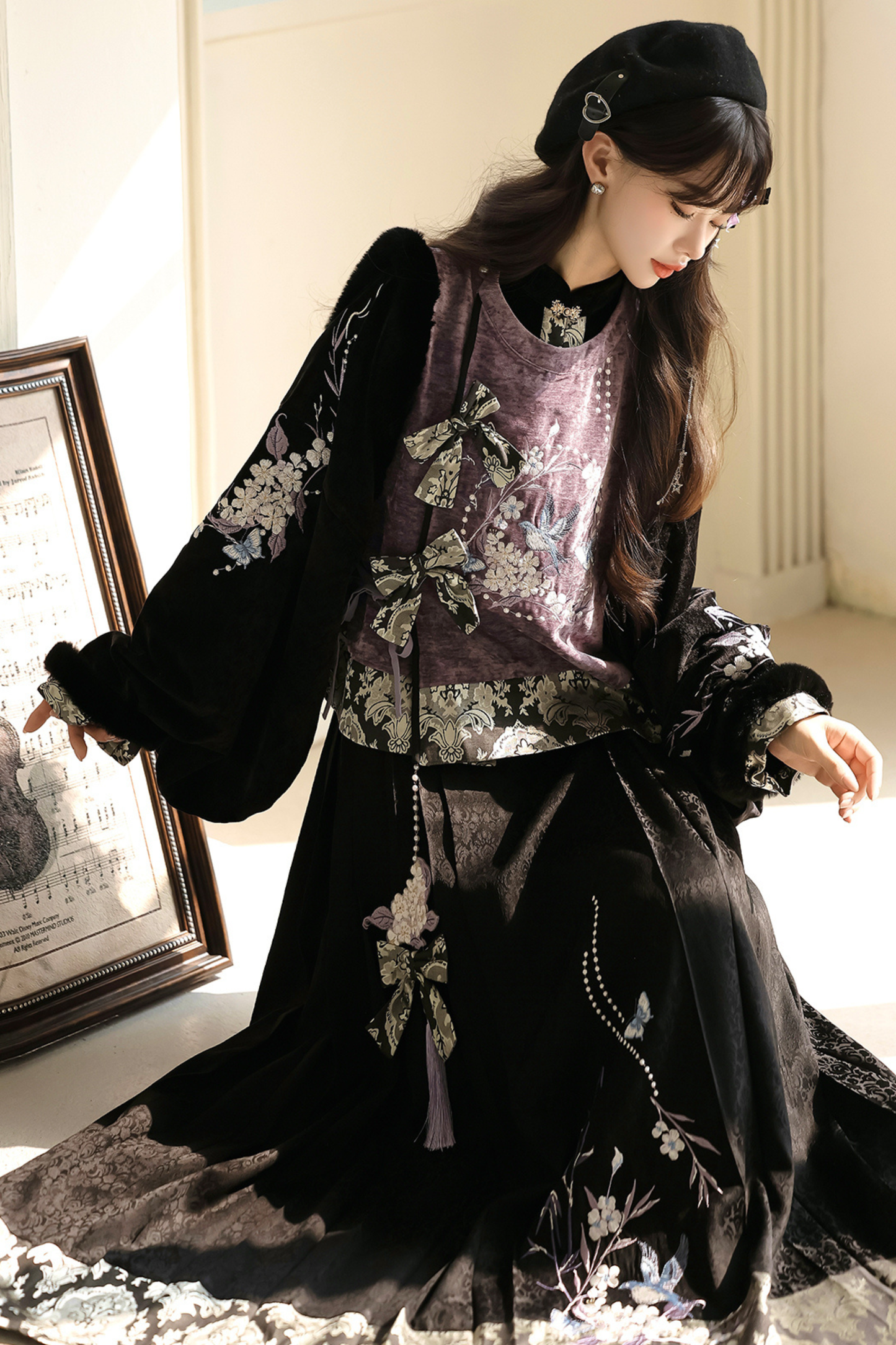 Dark Knight China Top + Vest + Skirt