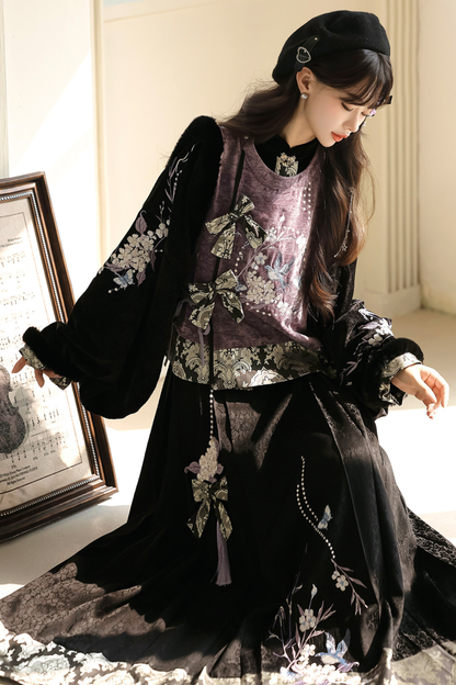 Dark Knight China Top + Vest + Skirt