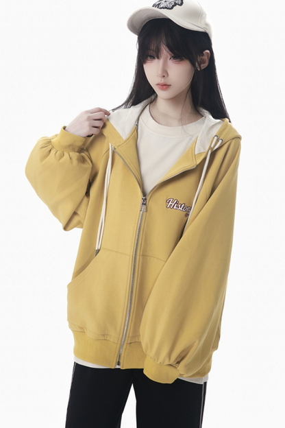 クリーミージャケット+Tシャツ+フードスウェット+スウェットパンツ