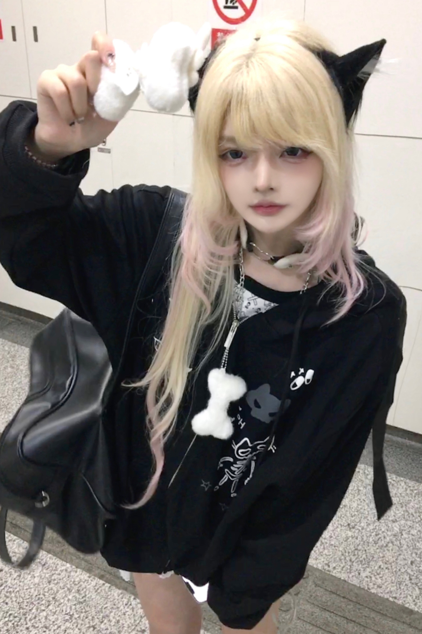 猫耳サブカルルーズパーカー