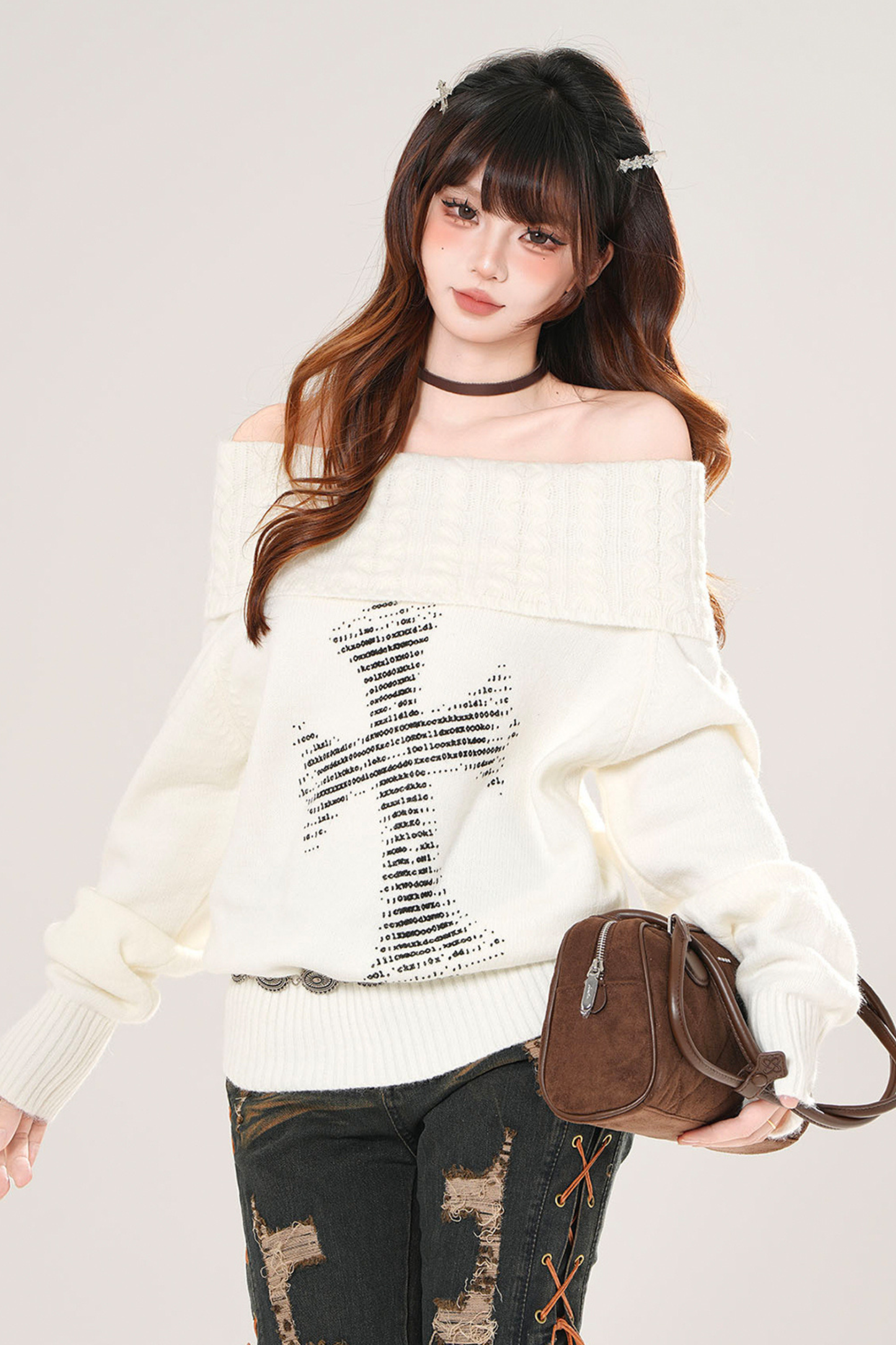 クロスモードオフショルダートップス