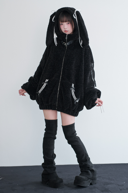 ラビットフードファーコート