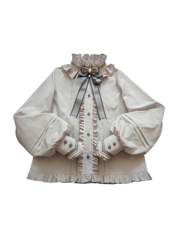 Weirs Letter Ruffle Ribbon Cape Suit