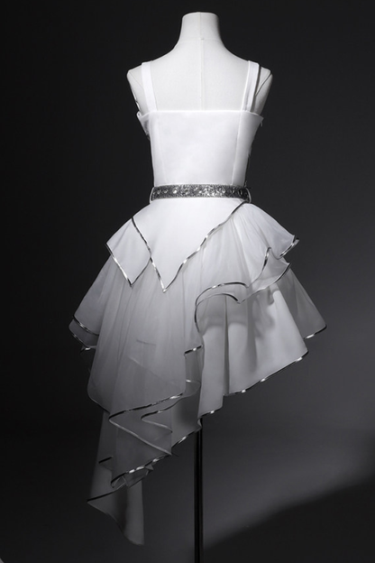 银色赛博朋克洛丽塔连衣裙+袖子+腰带