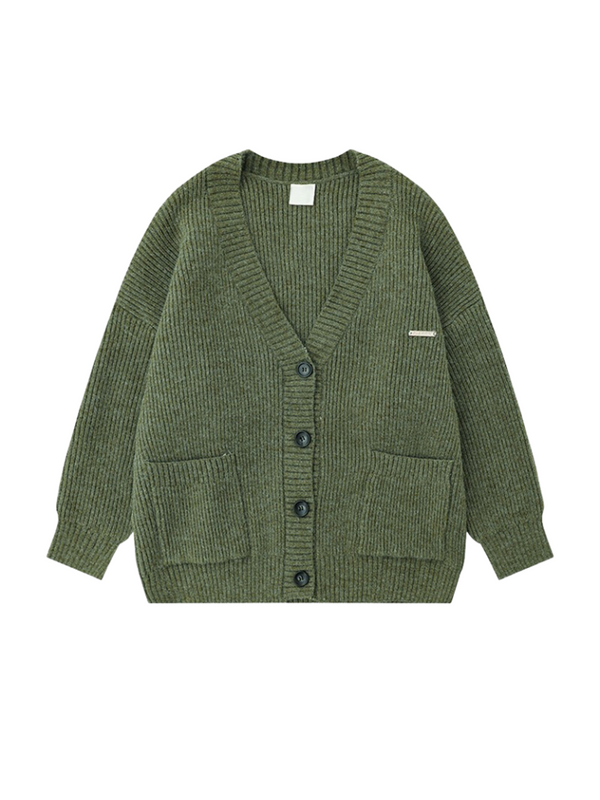 Retro Style V-Neck Cardigan Knit