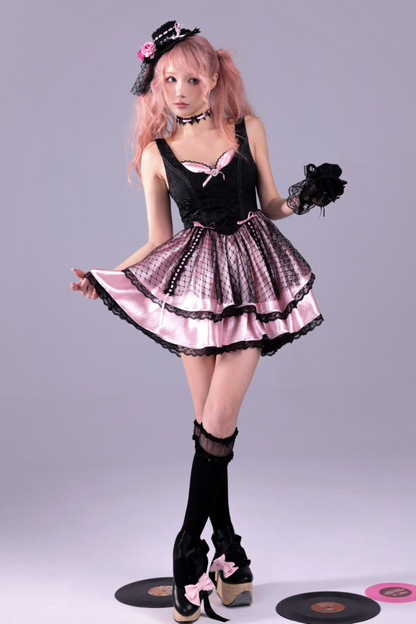 クリムゾンバロックパフィノースリーブドレス