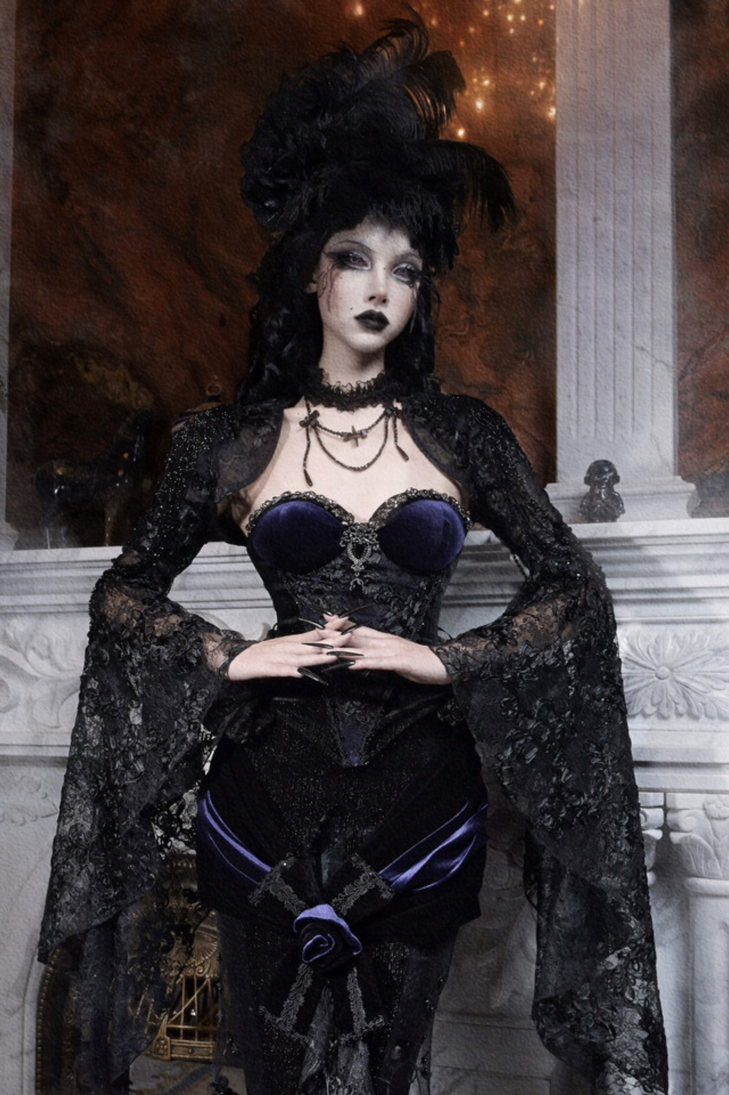 Gothic Gorgeous Sheer Sleeved Shawl